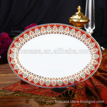 12 Inches Luxury Fine Super White Oval Porcelain Plate